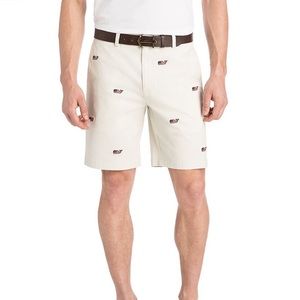 Vineyard Vines Flag Cream Flat Front Shorts